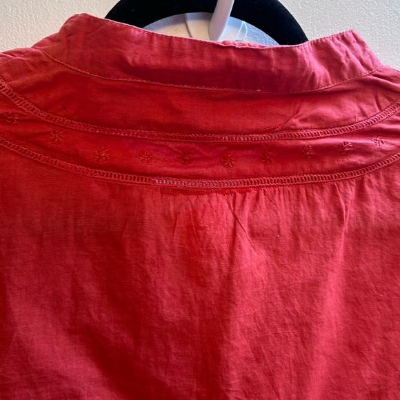 Vintage Cotton Embroidered Terracotta Tunic - Picture 9 of 15